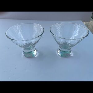 Glass Hammered Cocktail / Dessert Bowls – Set of 2